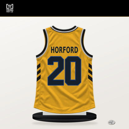 Al Horford number 20 Golden State Warriors jersey stand with included black base.