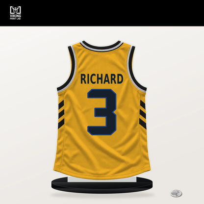 Will Richard number 3 Golden State Warriors jersey stand with included black base.