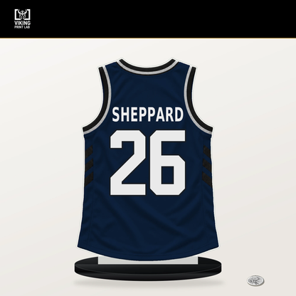 Ben Sheppard number 26 Indiana Pacers jersey stand with included black base.