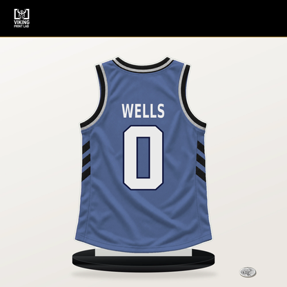 Jaylen Wells number 0 Memphis Grizzlies jersey stand with included black base.