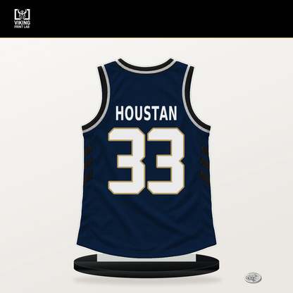 Caleb Houstan number 33 New Orleans Pelicans jersey stand with included black base.