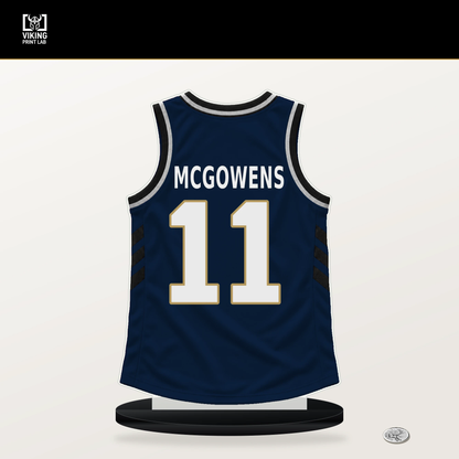Bryce McGowens number 11 New Orleans Pelicans jersey stand with included black base.