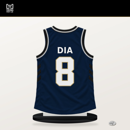 Malik Dia number 8 New Orleans Pelicans jersey stand with included black base.