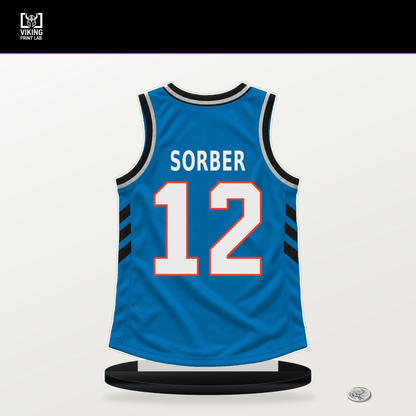 Thomas Sorber number 12 Oklahoma City Thunder jersey stand with included black base.
