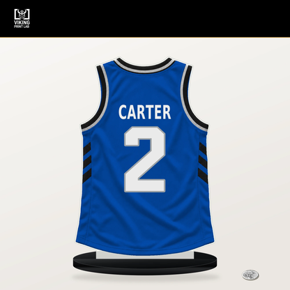 Jevon Carter number 2 Orlando Magic jersey stand with included black base.