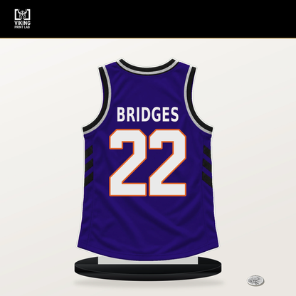 Miles Bridges number 22 Phoenix Suns jersey stand with included black base.