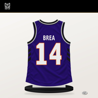 Koby Brea number 14 Phoenix Suns jersey stand with included black base.
