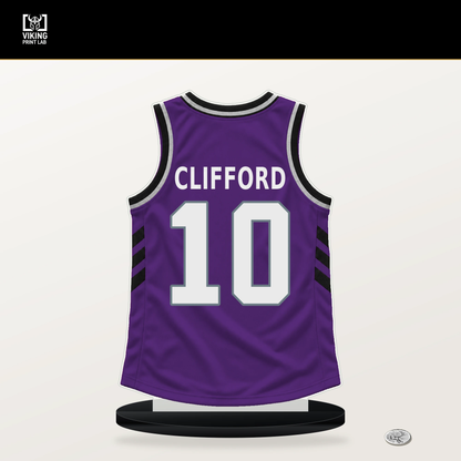 Nique Clifford number 10 Sacramento Kings jersey stand with included black base.