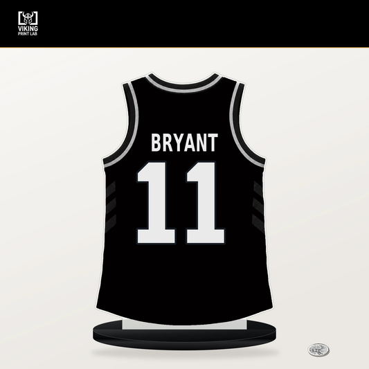 Carter Bryant number 11 San Antonio Spurs jersey stand with included black base.