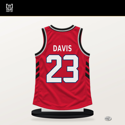 Anthony Davis number 23 Washington Wizards jersey stand with included black base.