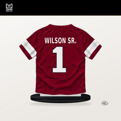 Mack Wilson Sr. number 1 Arizona Cardinals jersey stand with included black base.