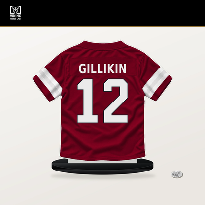 Blake Gillikin number 12 Arizona Cardinals jersey stand with included black base.