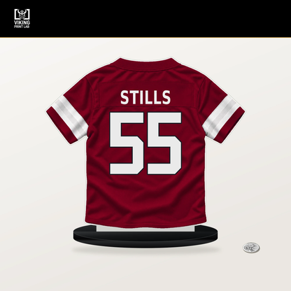 Dante Stills number 55 Arizona Cardinals jersey stand with included black base.