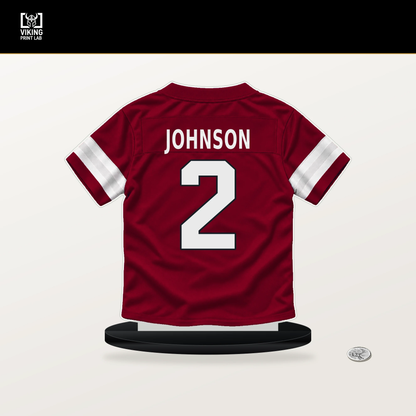 Will Johnson number 2 Arizona Cardinals jersey stand with included black base.
