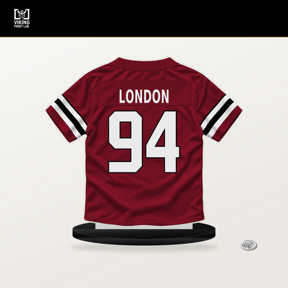 LaCale London number 94 Atlanta Falcons jersey stand with included black base.