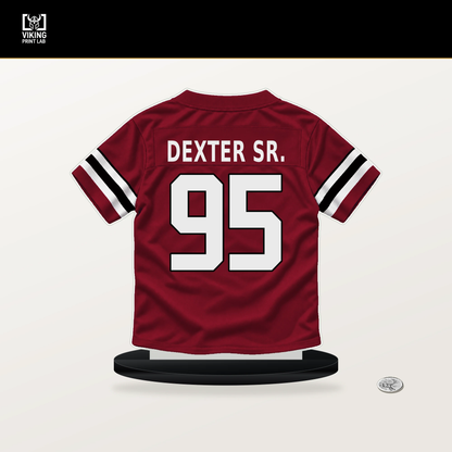 Gervon Dexter Sr. number 95 Atlanta Falcons jersey stand with included black base.