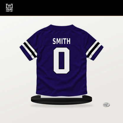 Roquan Smith number 0 Baltimore Ravens jersey stand with included black base.