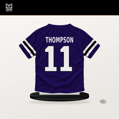 Skylar Thompson number 11 Baltimore Ravens jersey stand with included black base.