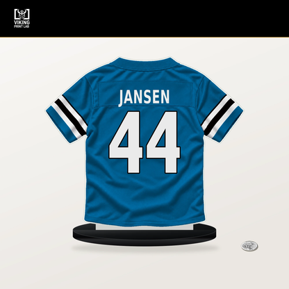 JJ Jansen number 44 Carolina Panthers jersey stand with included black base.