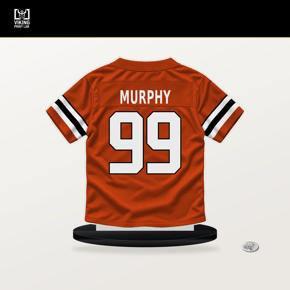 Myles Murphy number 99 Cincinnati Bengals jersey stand with included black base.