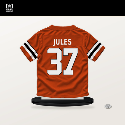 PJ Jules number 37 Cincinnati Bengals jersey stand with included black base.