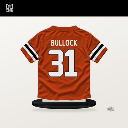 Kentrel Bullock number 31 Cincinnati Bengals jersey stand with included black base.