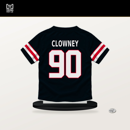 Jadeveon Clowney number 90 Houston Texans jersey stand with included black base.