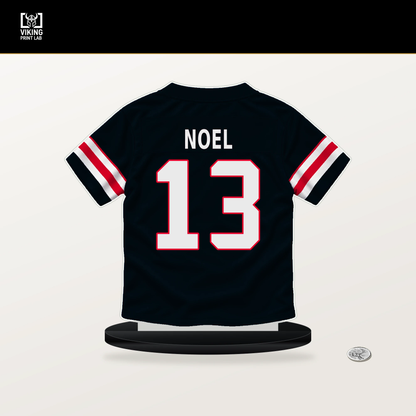 Jaylin Noel number 13 Houston Texans jersey stand with included black base.
