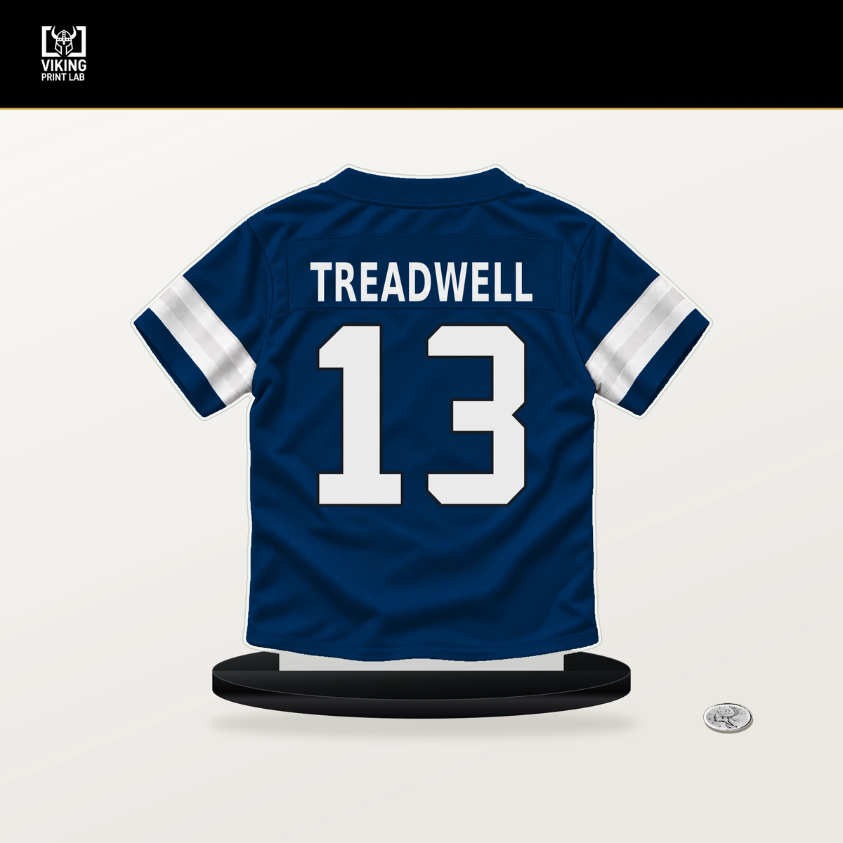 Laquon Treadwell number 13 Indianapolis Colts jersey stand with included black base.