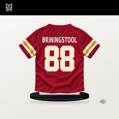 Jake Briningstool number 88 Kansas City Chiefs jersey stand with included black base.