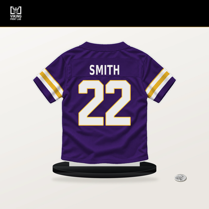 Harrison Smith number 22 Minnesota Vikings jersey stand with included black base.