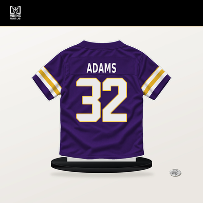 Jamal Adams number 32 Minnesota Vikings jersey stand with included black base.