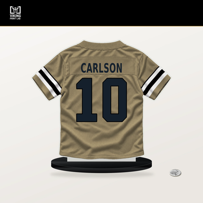 Daniel Carlson number 10 New Orleans Saints jersey stand with included black base.