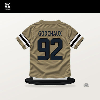 Davon Godchaux number 92 New Orleans Saints jersey stand with included black base.