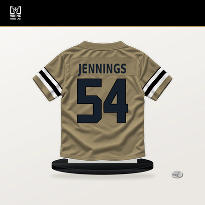 Anfernee Jennings number 54 New Orleans Saints jersey stand with included black base.