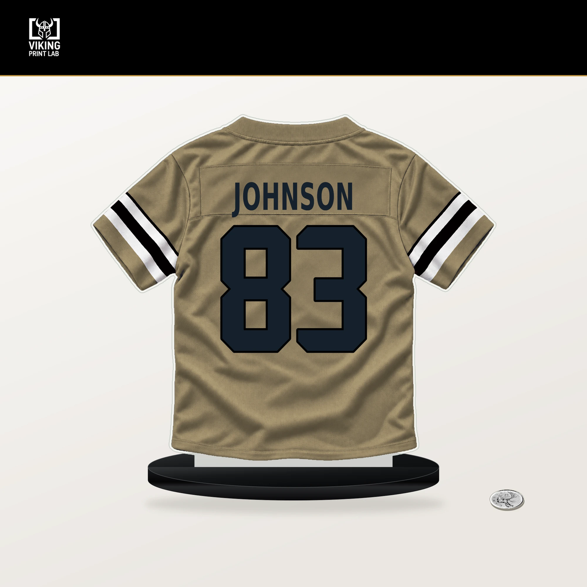 Juwan Johnson number 83 New Orleans Saints jersey stand with included black base.