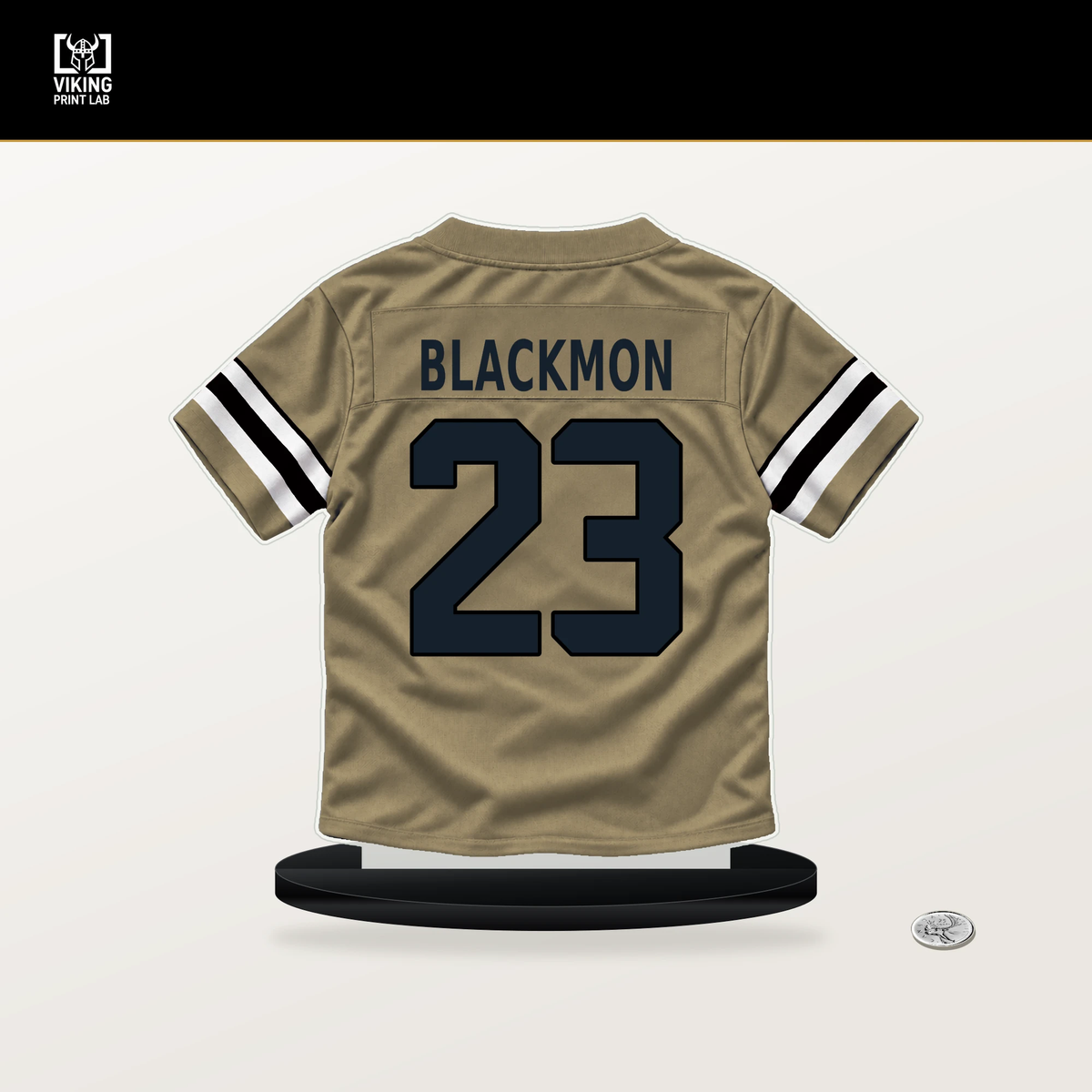 Julian Blackmon number 23 New Orleans Saints jersey stand with included black base.