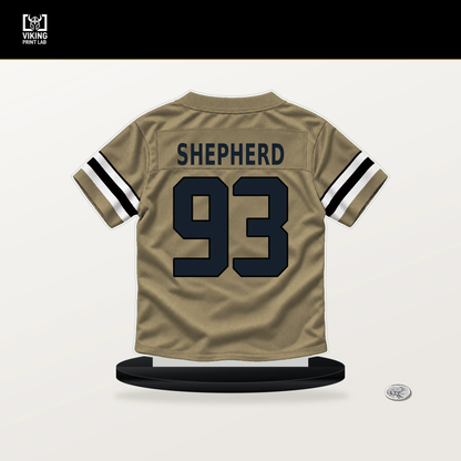 Nathan Shepherd number 93 New Orleans Saints jersey stand with included black base.