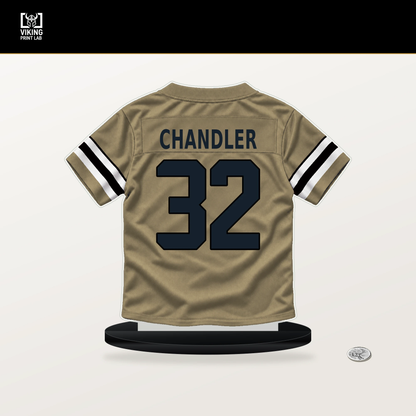 Ty Chandler number 32 New Orleans Saints jersey stand with included black base.
