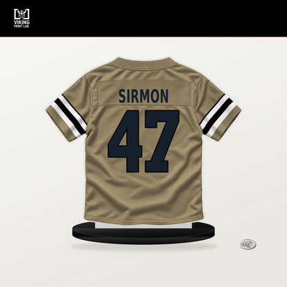 Jackson Sirmon number 47 New Orleans Saints jersey stand with included black base.
