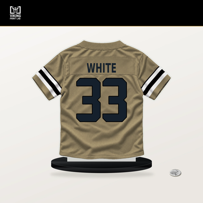 Zamir White number 33 New Orleans Saints jersey stand with included black base.