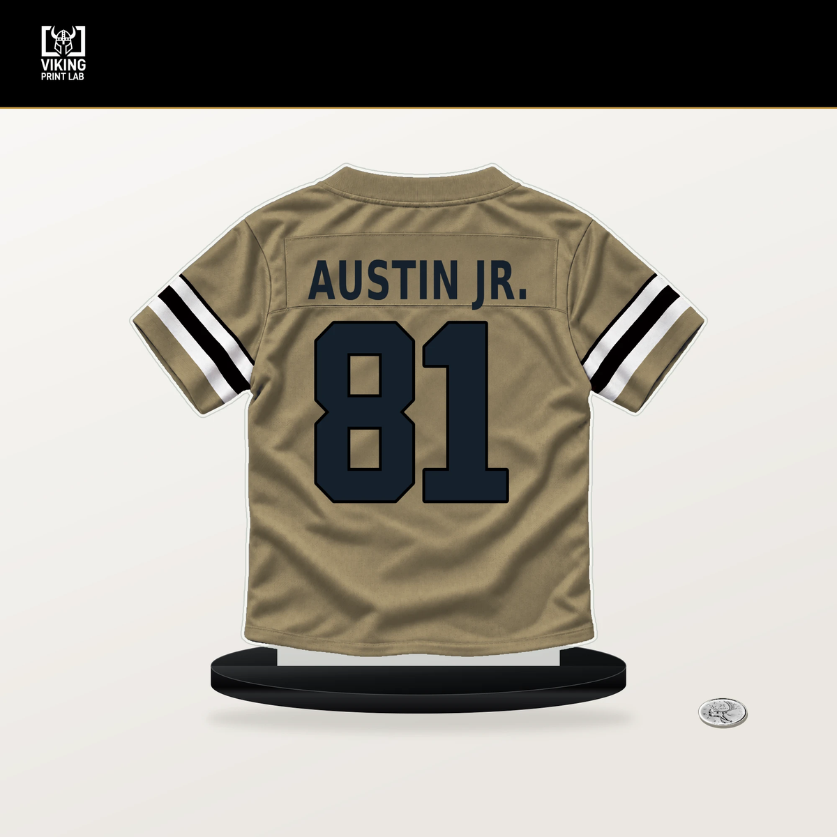 Kevin Austin Jr. number 81 New Orleans Saints jersey stand with included black base.