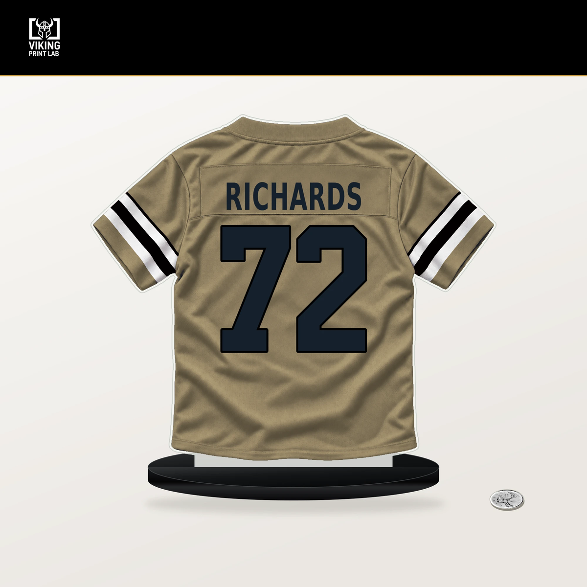 Asim Richards number 72 New Orleans Saints jersey stand with included black base.