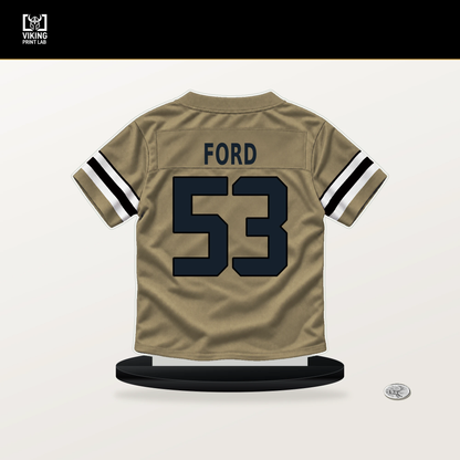 Jaylan Ford number 53 New Orleans Saints jersey stand with included black base.