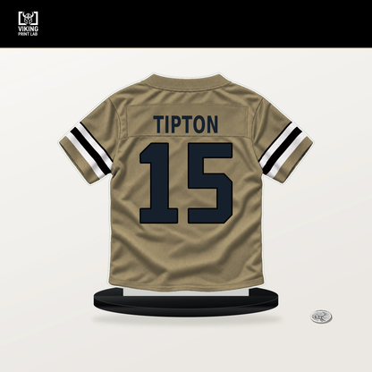 Mason Tipton number 15 New Orleans Saints jersey stand with included black base.