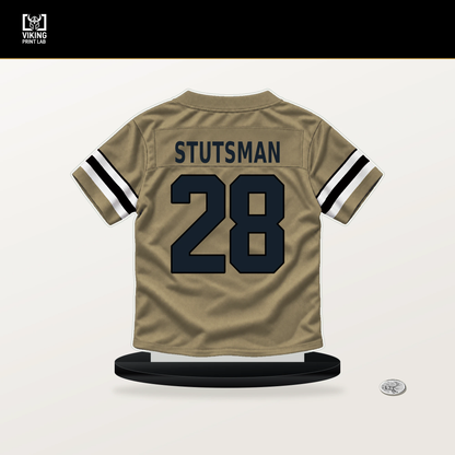 Danny Stutsman number 28 New Orleans Saints jersey stand with included black base.
