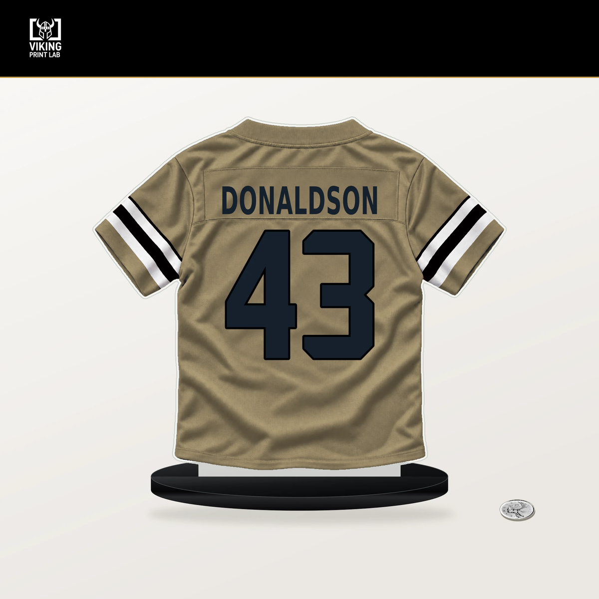 CJ Donaldson number 43 New Orleans Saints jersey stand with included black base.
