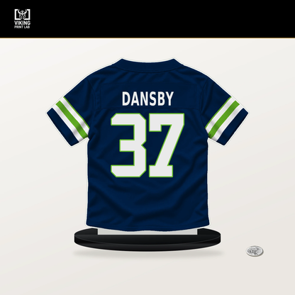 Michael Dansby number 37 Seattle Seahawks jersey stand with included black base.