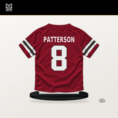 Dean Patterson number 8 Tampa Bay Buccaneers jersey stand with included black base.