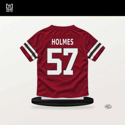Yasir Holmes number 57 Tampa Bay Buccaneers jersey stand with included black base.